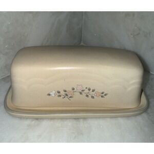 Vintage Pfaltzgraff Remembrance COVERED Butter Dish with Underplate USA